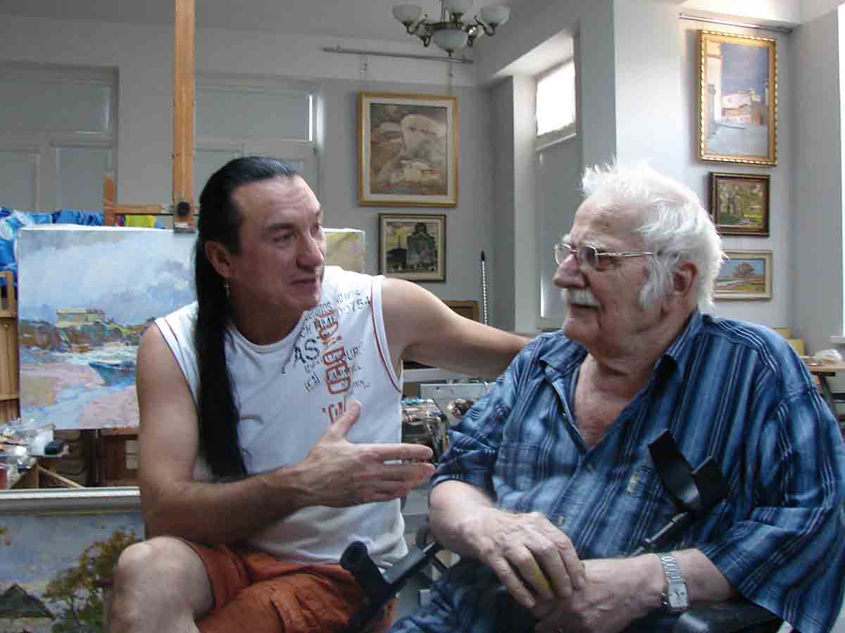  فلاديمير كوتس مع جده ، فنان الشعب الأوكراني بيتر ستوليارينكو 