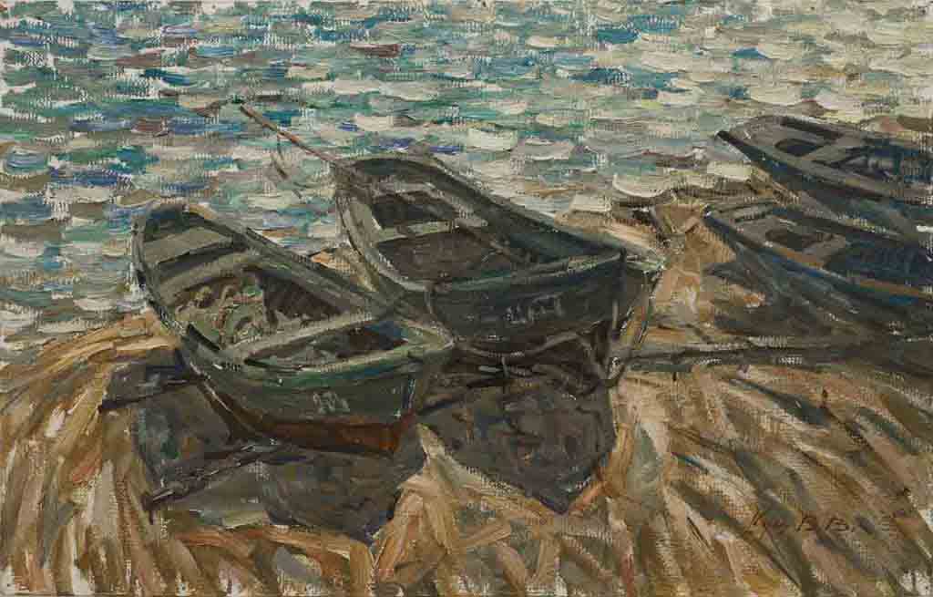  عن طريق البحر، زيت على كرتون ، 51  × 79,5 ، 1989  