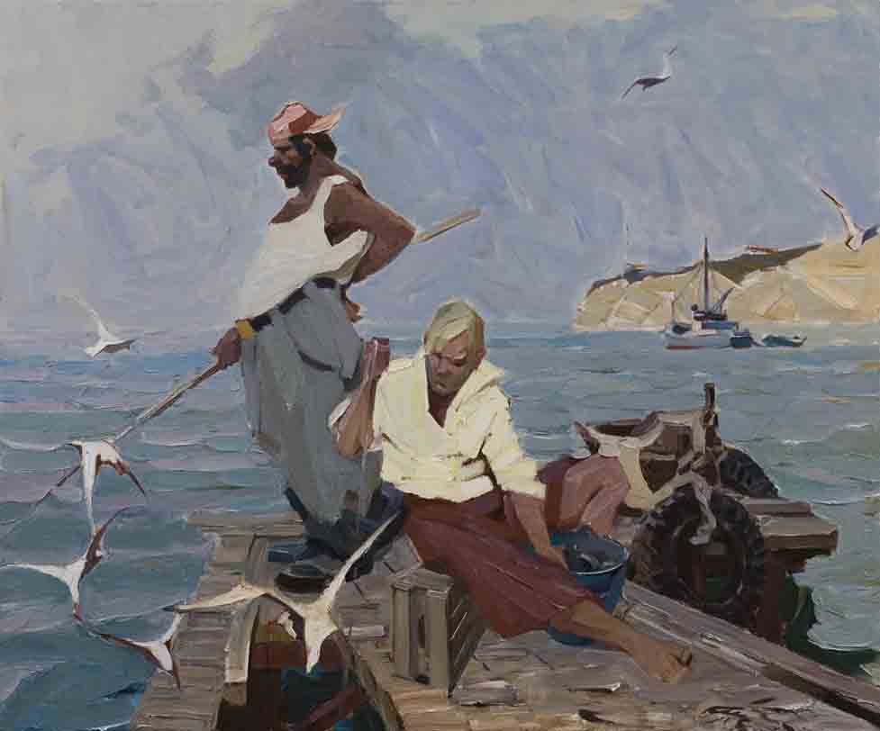 صيادين ، زيت على قماش ، 100 × 120 سم ، 2005 