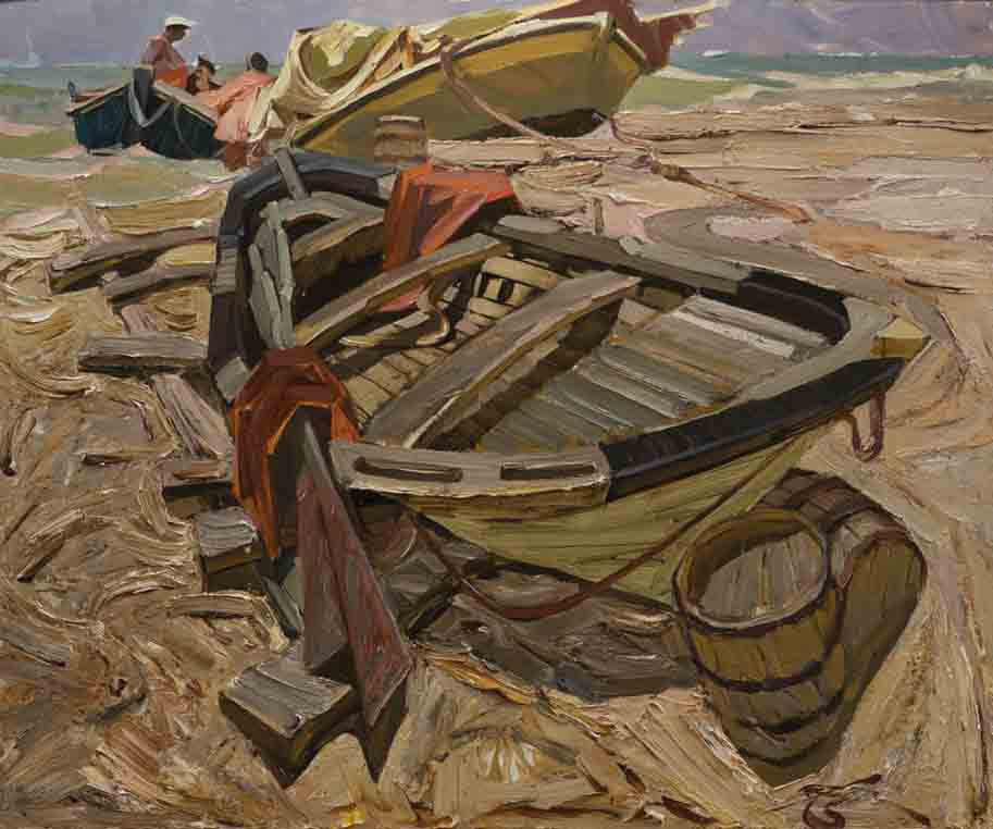  الصيادين من أدجيباى ، زيت على ورق ، 79 × 95 سم، 2008 