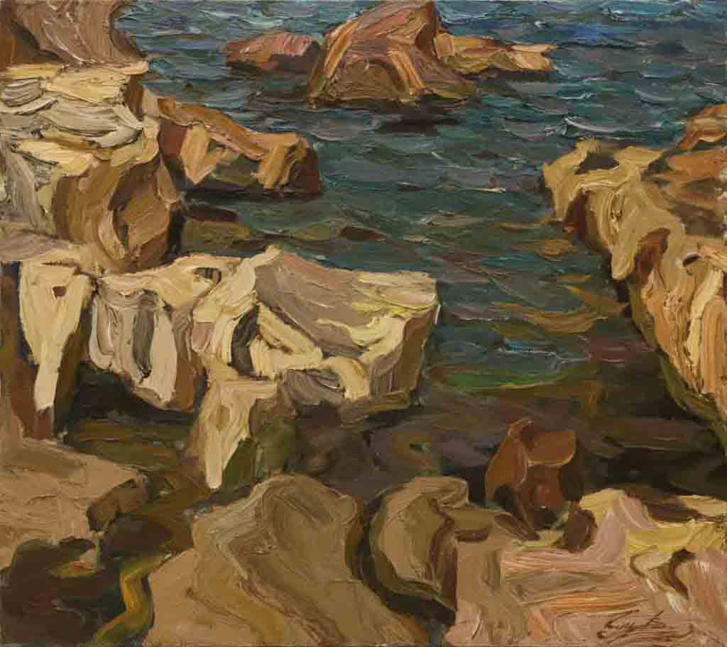  على ساحل خيرسونيس ،  زيت على قماش ، 80 × 90 ،  1999 