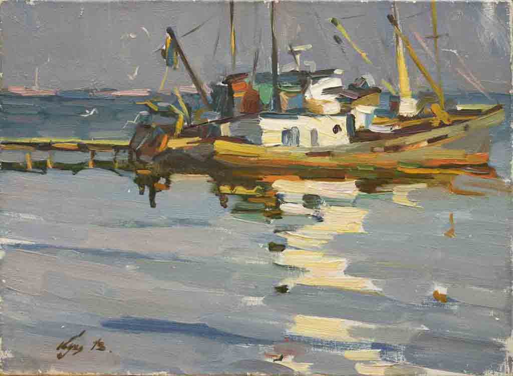  مساء ، زيت على قماش ، 25 × 34 ، 1987  