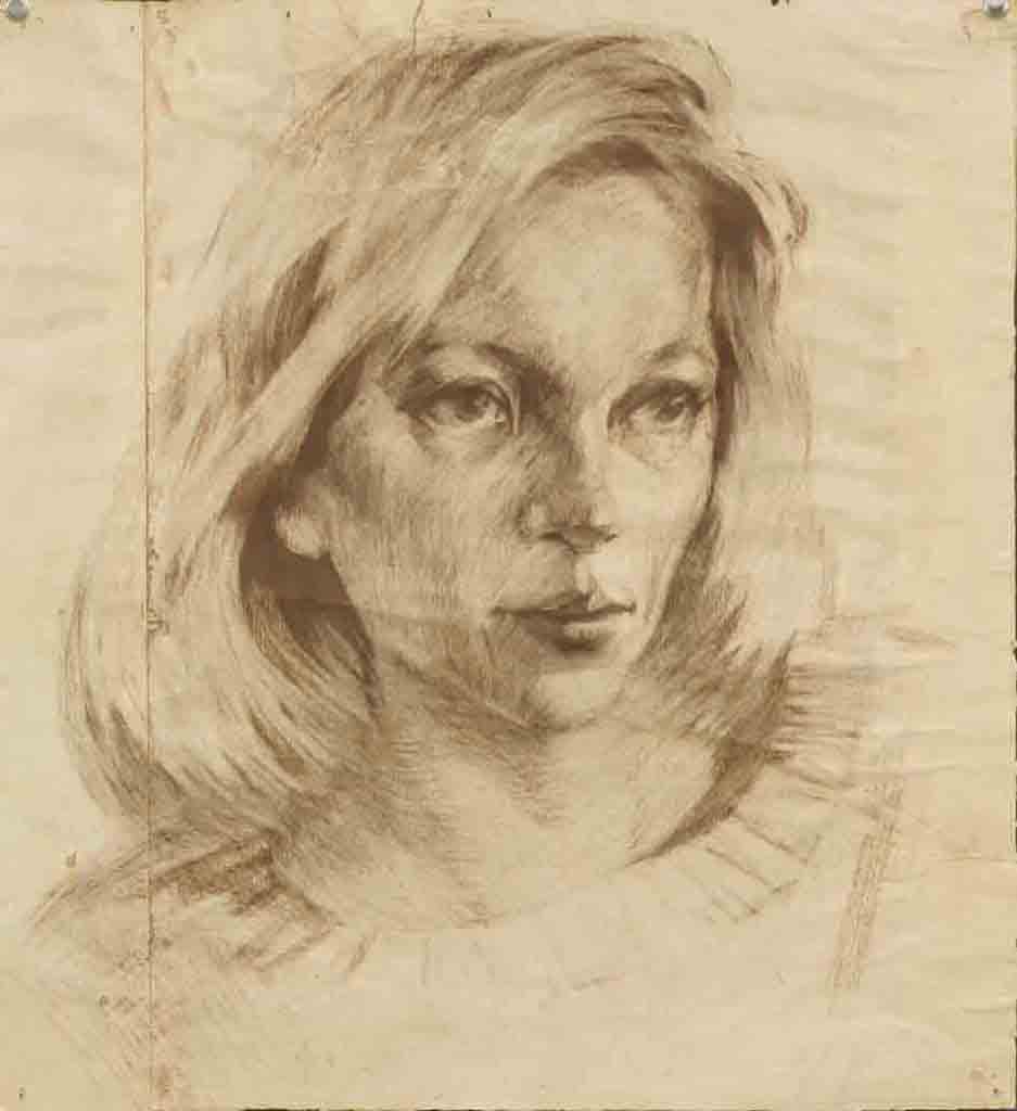  صورة أنثى. ورق. بني داكن. 40 × 38 سم 1996 